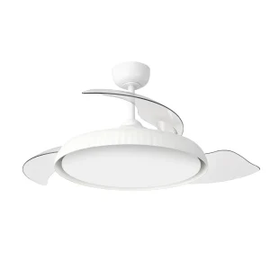 Ventilador de techo retráctil Zioneled blanco motor DC y luz LED