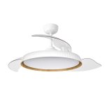 Ventilador retráctil Zioneled Kant blanco luz LED 55-107 cm