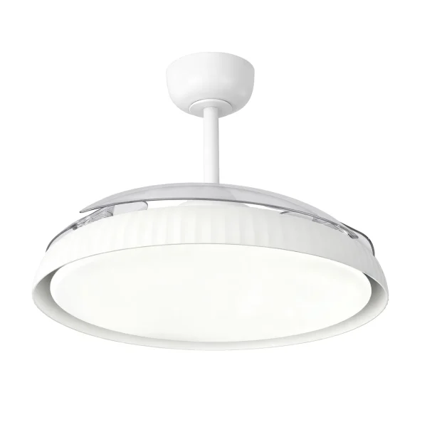 Ventilador retráctil Zioneled Kant blanco luz LED 55-107 cm