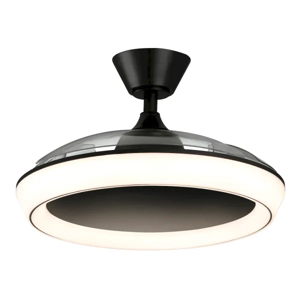 ventilador-techo-retractil-zioneled-magno-led-motor-dc-negro-vt-magno-nm Ventilador retractil Zioneled Magno negro luz LED 50-107 cm