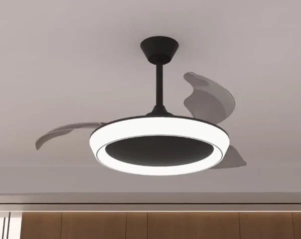 ventilador-techo-retractil-zioneled-magno-negro-led-motor-dc-app Ventilador de techo retráctil Zioneled Magno negro motor DC silencioso