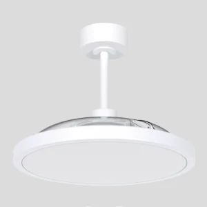 Ventilador de techo Platón Zioneled blanco luz Led