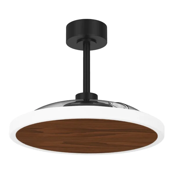 ventilador-techo-retractil-zioneled-platon-led-motor-dc-negro-madera Ventilador de techo retráctil Zioneled Platon negro madera oscura motor DC bajo consumo