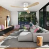 Ventilador schuller Siroco blanco madera LED 132 cm
