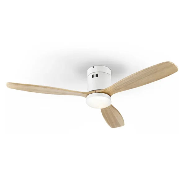 Ventilador schuller Siroco blanco madera LED 132 cm