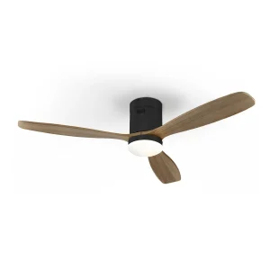 ventilador-techo-schuller-siroco-led-motor-dc-3-aspas-madera-nogal-claro-329514d Ventilador de techo schuller Siroco negro nogal LED 132 cm