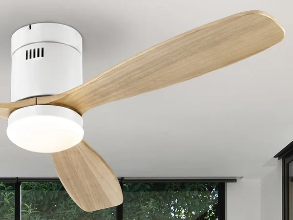Ventilador schuller Siroco blanco madera LED 132 cm