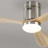 ventilador-techo-schuller-siroco-led-motor-dc-niquel-madera-clara-329521d Ventilador schuller Siroco níquel madera LED 132 cm