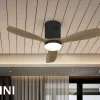 Ventilador schuller Siroco Mini negro nogal LED 107 cm