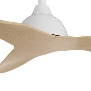 Ventilador de techo Sulion Ivy blanco madera sin luz motor DC