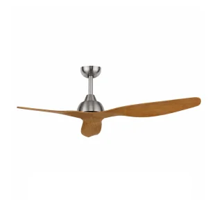 Ventilador techo Sulion Nova níquel Roble Sin Luz 132 cm