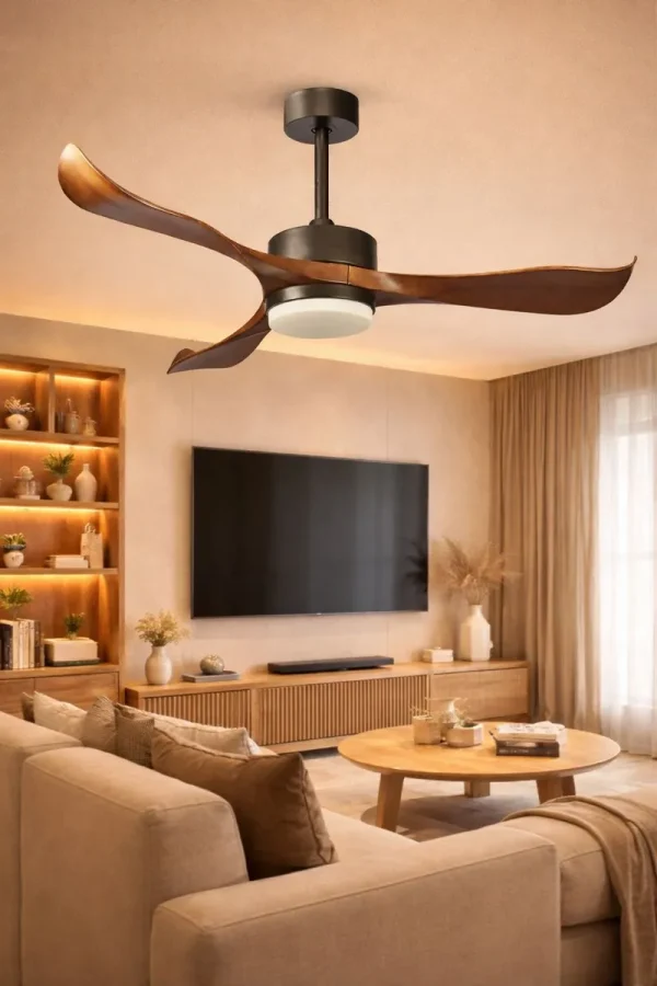 Ventilador de techo Sunaca Agust negro nogal LED 132 cm