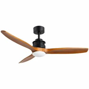 ventilador-techo-sunaca-coron-led-motor-dc-3-aspas-madera-madera-oscura-coron-negro-led Ventilador de techo Sunaca Coron negro con aspas de madera nogal luz LED.