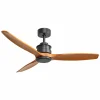 Ventilador de techo Sunaca Coron negro con aspas de madera nogal sin luz