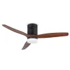 Ventilador de techo Sunaca Dacas negro nogal luz LED 132 cm