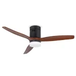 Ventilador de techo Sunaca Dacas negro nogal luz LED 132 cm