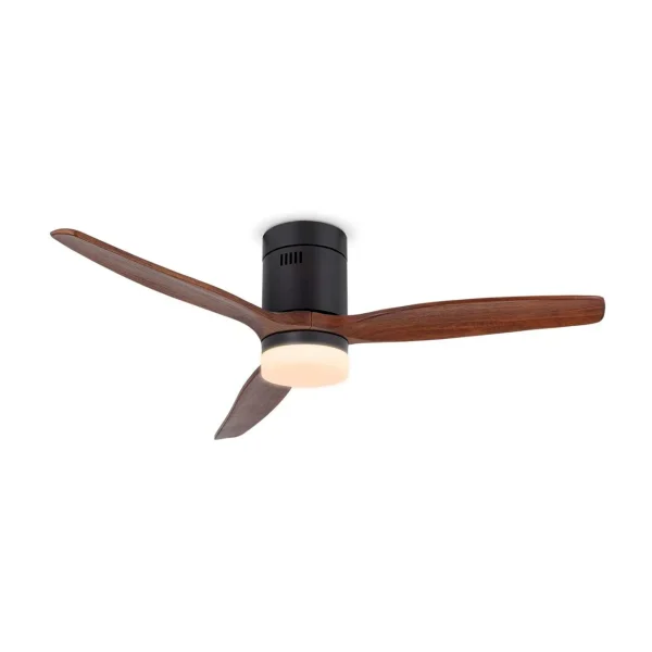 Ventilador de techo Sunaca Dacas negro nogal luz LED 132 cm