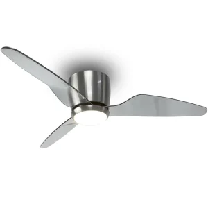 ventilador-techo-sunaca-himilce-led-motor-dc-3-aspas-niquel Ventilador de techo Sunaca Himilce níquel transparente LED 105 cm