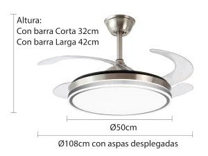 Medidas ventilador retráctil P&B Ambra L